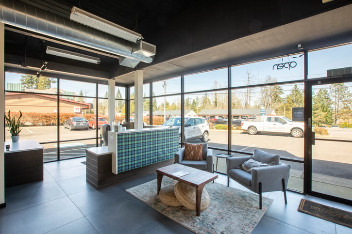 Front desk and sitting area