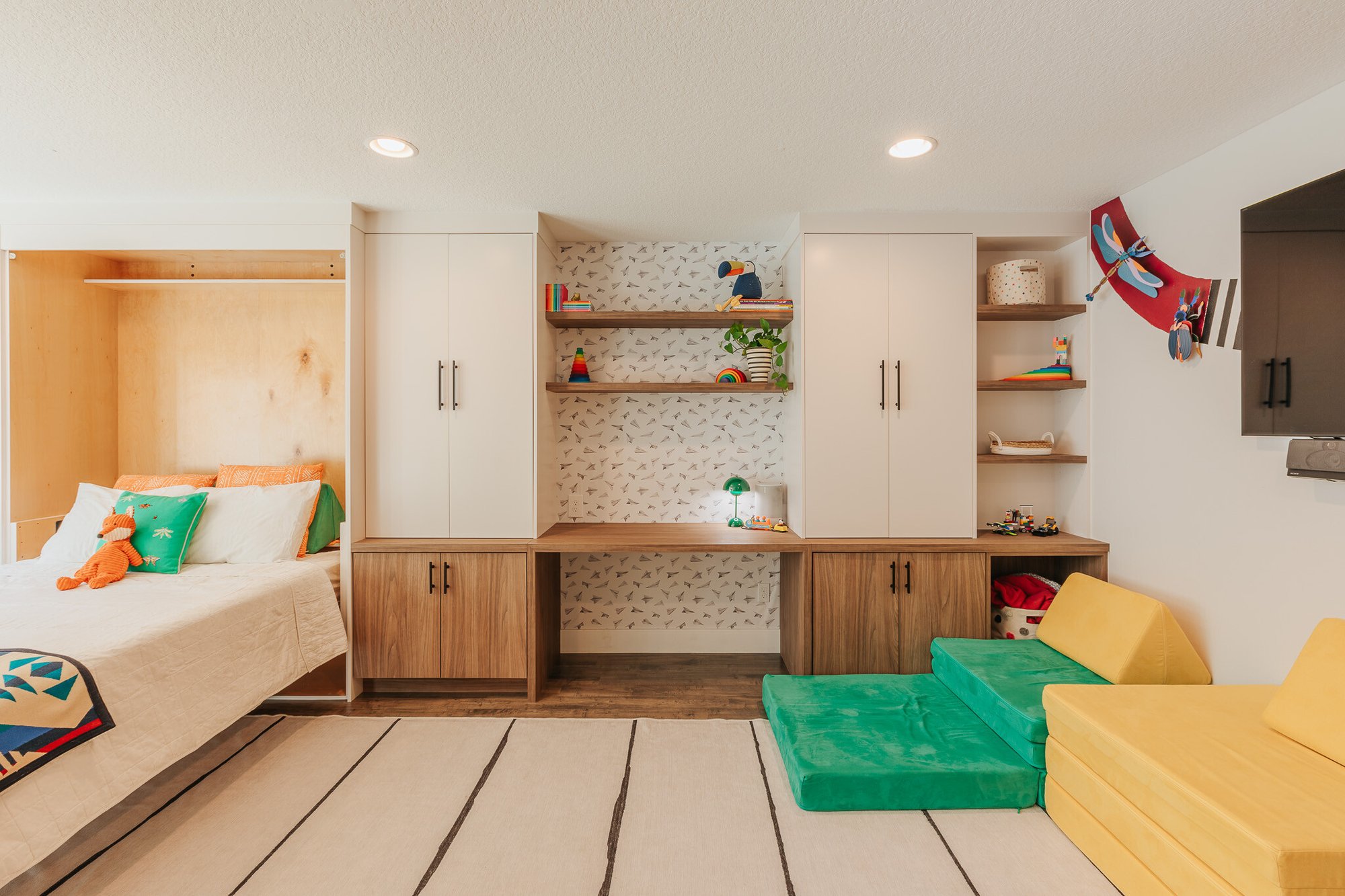 Desk and shelving