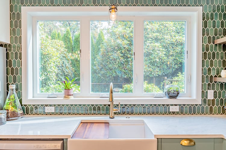 Kitchen sink and window
