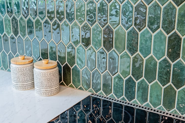 Green tile pattern