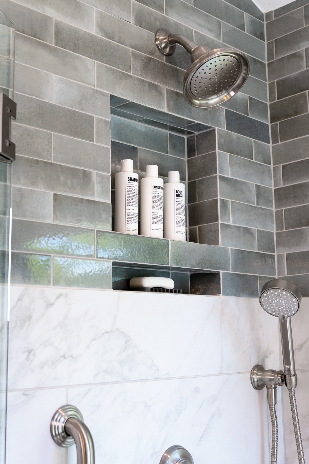 Inset storage shelves