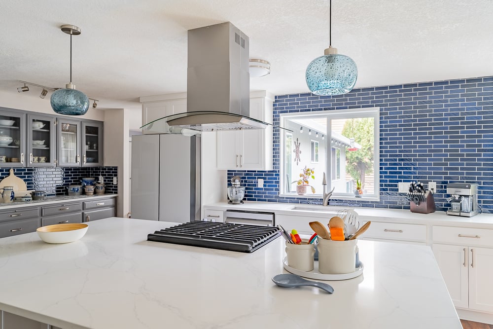 Blue Subway Tile Kitchen