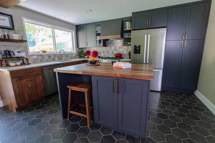 Kitchen remodel island and stool