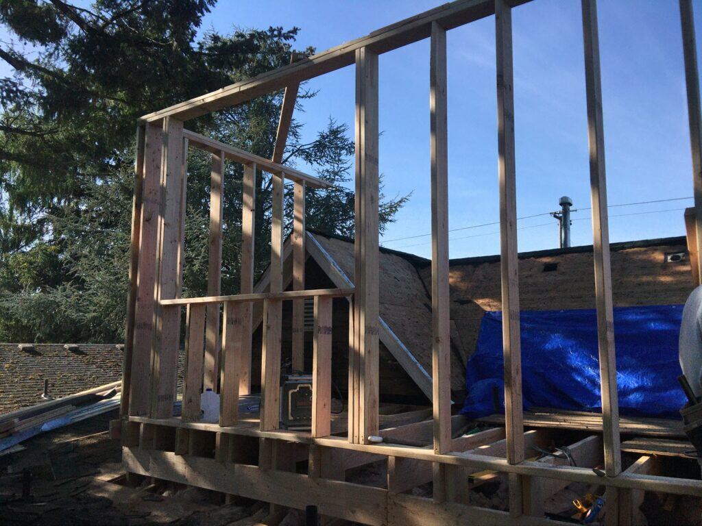 wall and window frame from an unpermitted addition