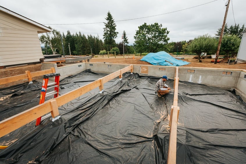Foundation of a home addition