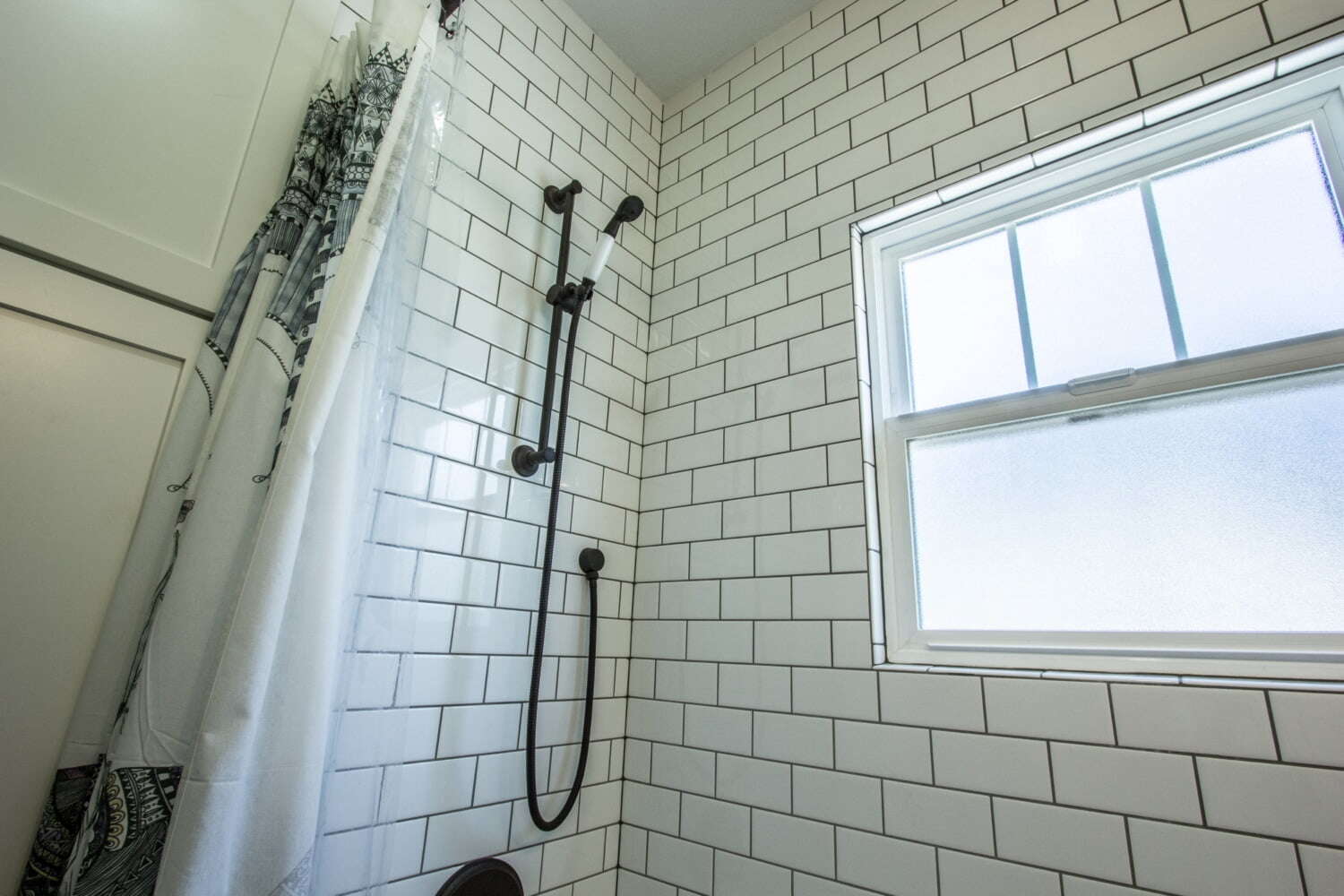 portland craftsman home: subway tile in bathroom