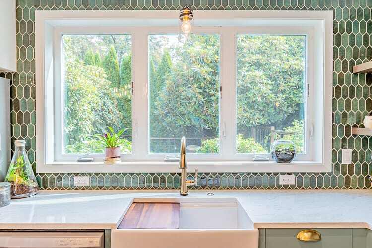 Garden Home-Whiteford Green Kitchen Addition featuring views of trees from the kitchen sink window