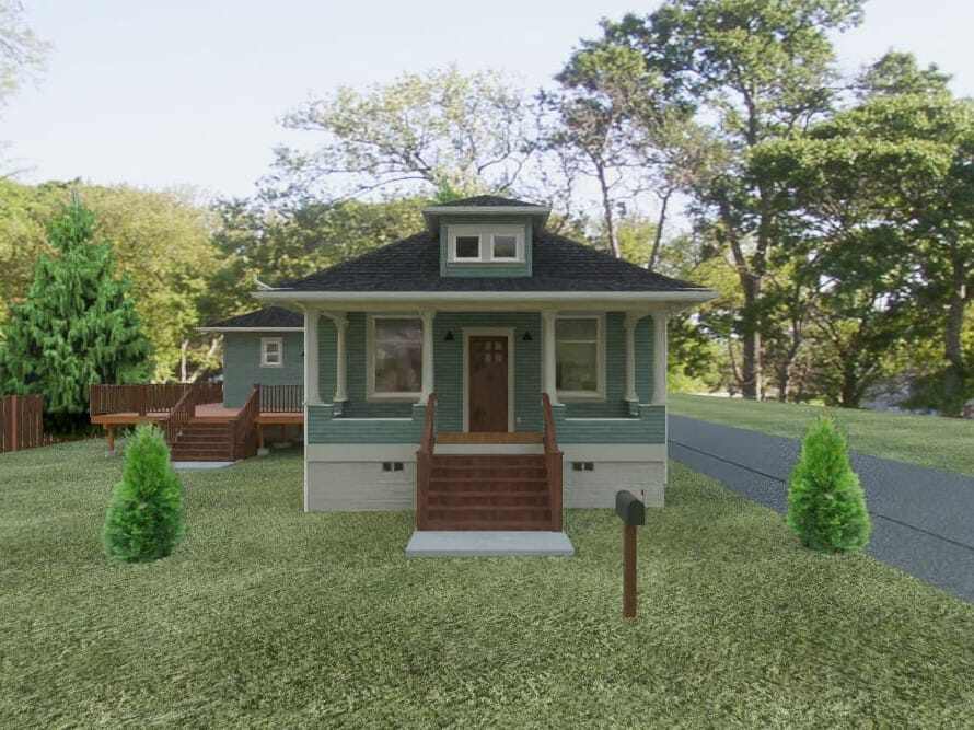 3D design rendering of a historic home remodeling in Hillsboro Oregon