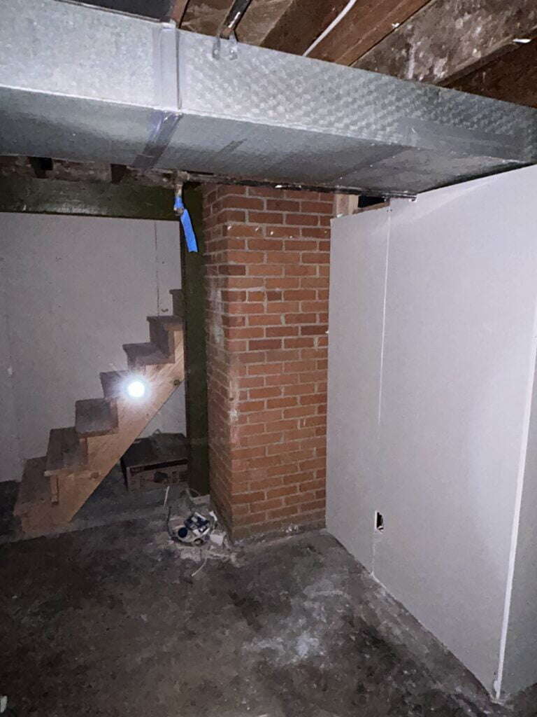 basement stairs which do not meet code
