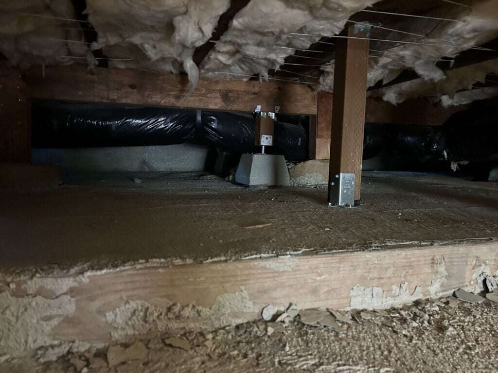 Foundation reinforcement on an unpermitted addition