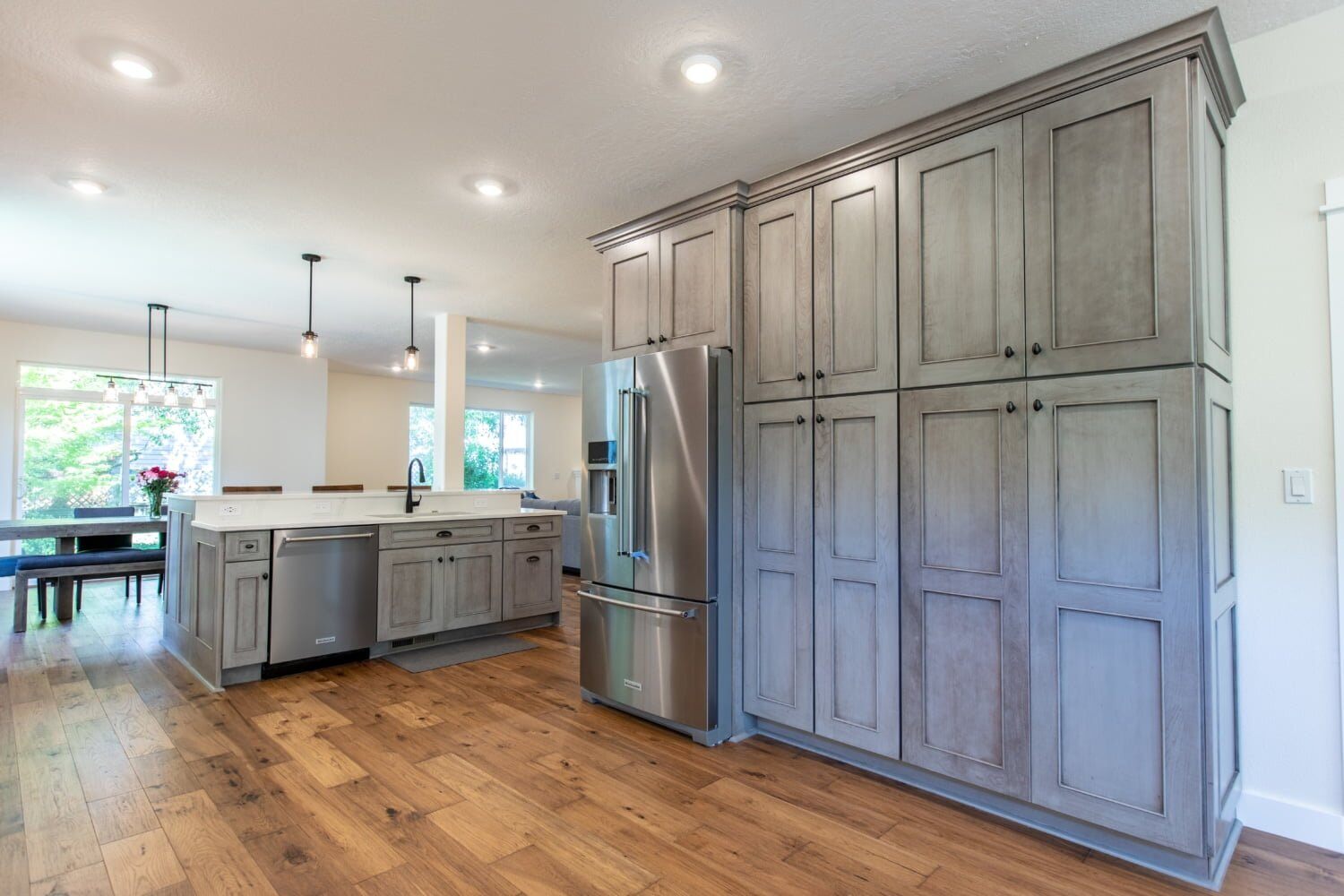 Hickory Hardwood floors in a kitchen remodel completed by Lamont Bros. Design & Construction