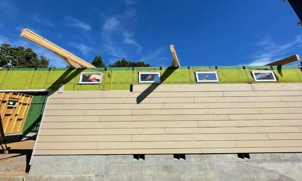 home siding in progress