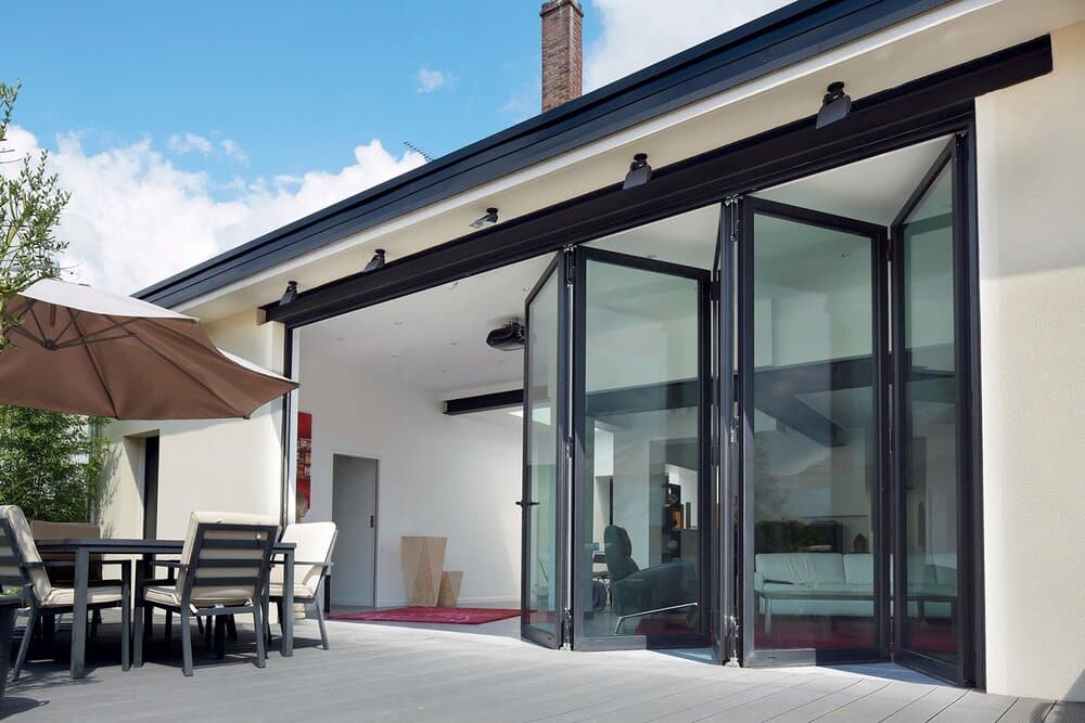 bifold vs sliding doors: black sliding doors