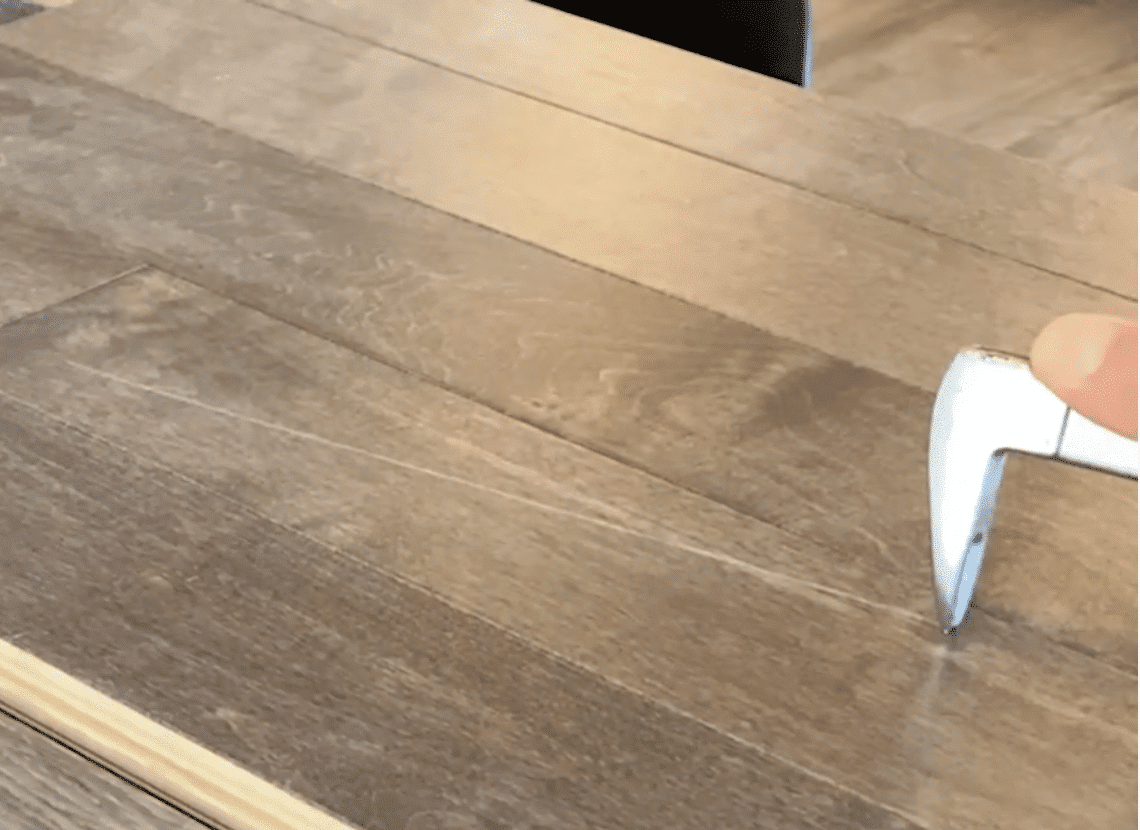 scratch resistant flooring test - Cat's Paw scratch test on maple hardwood