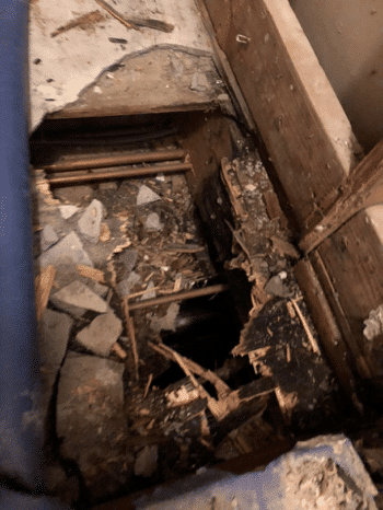 how to identify dry rot: shower pan