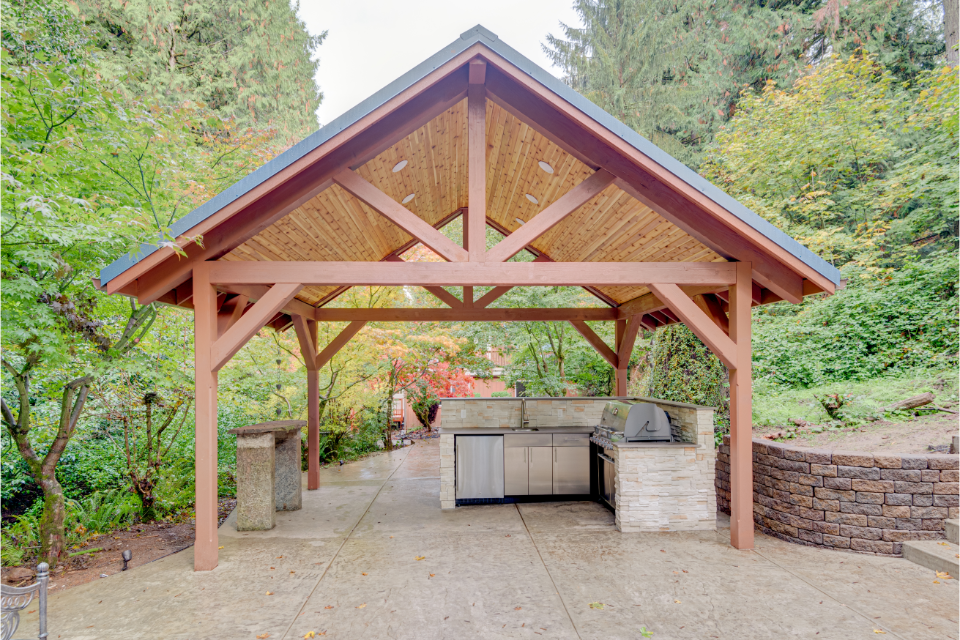 Covered Deck and Kitchen
