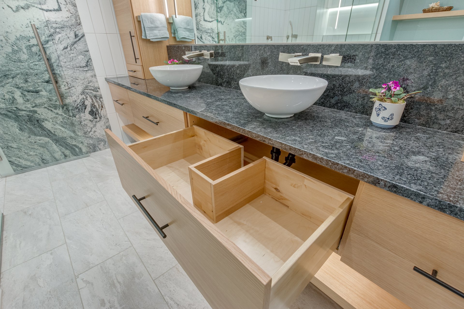 Beautiful Bathroom Custom Cabinets 