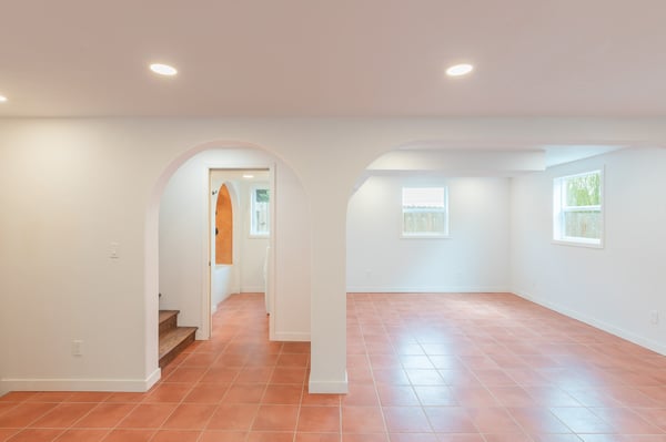 Southwest-Inspired Basement Living — separate entrance guest suite