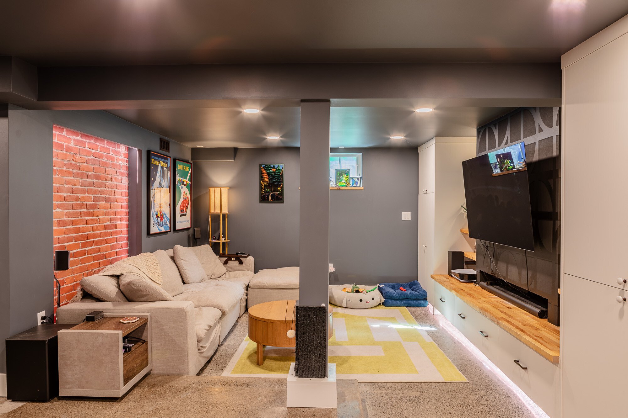 Portland Basement Remodel Living Room