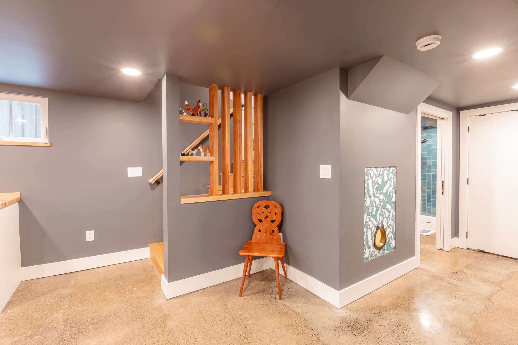 Basement Cat Door and Stairs