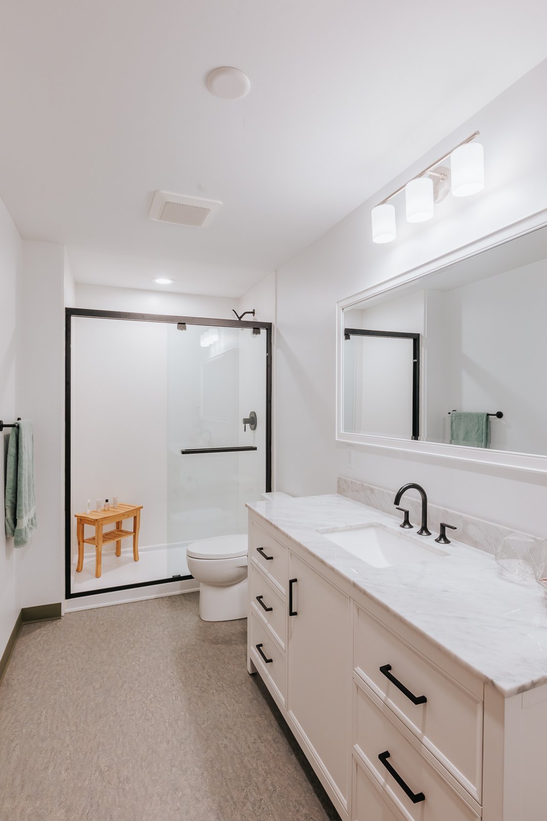 Bathroom Remodel Vanity and Shower 