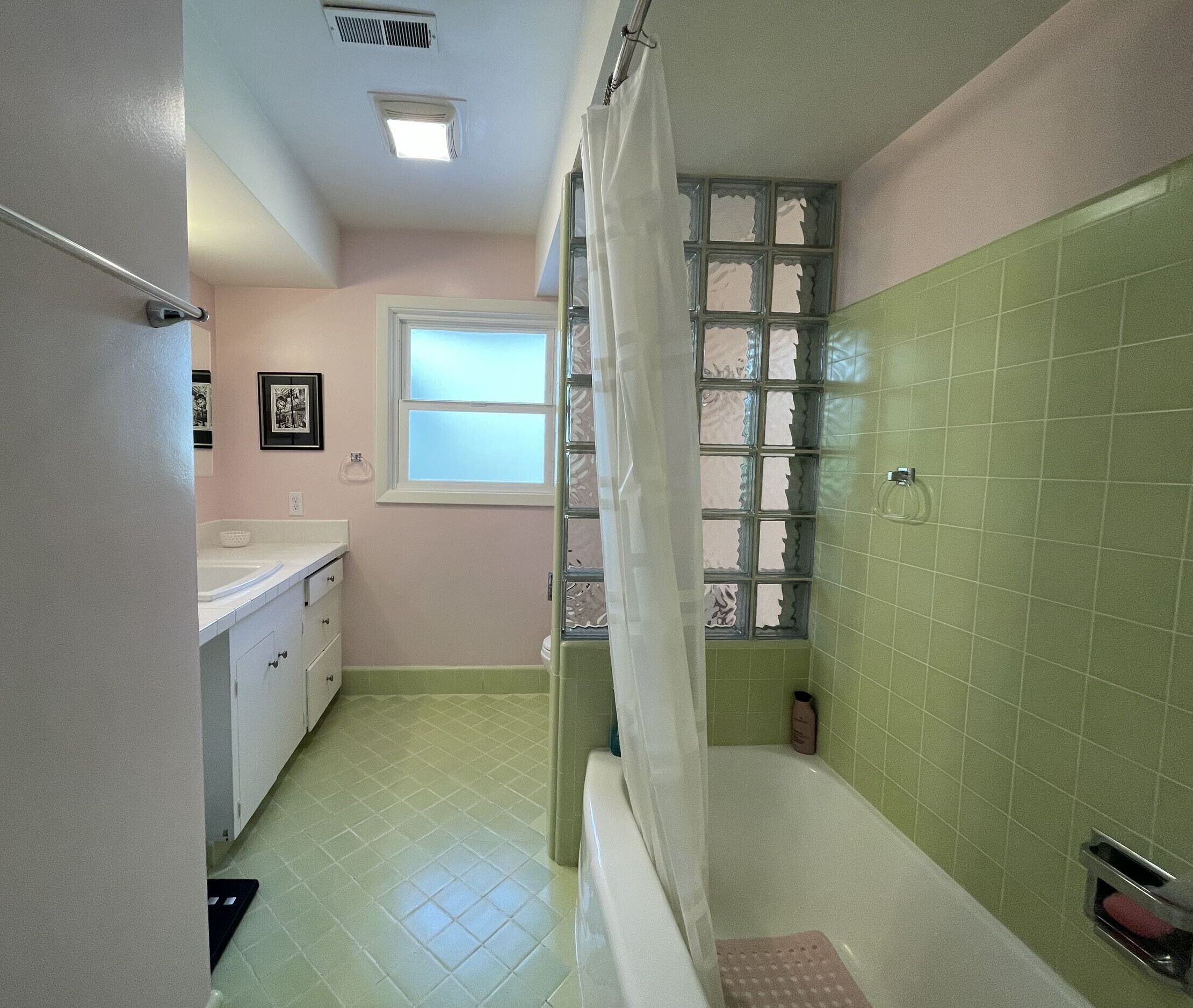 Vintage Pink Bathroom Before