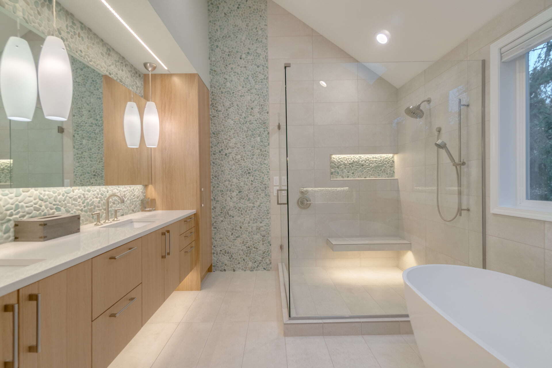 reduce home renovation stress: new bathroom with glass shower