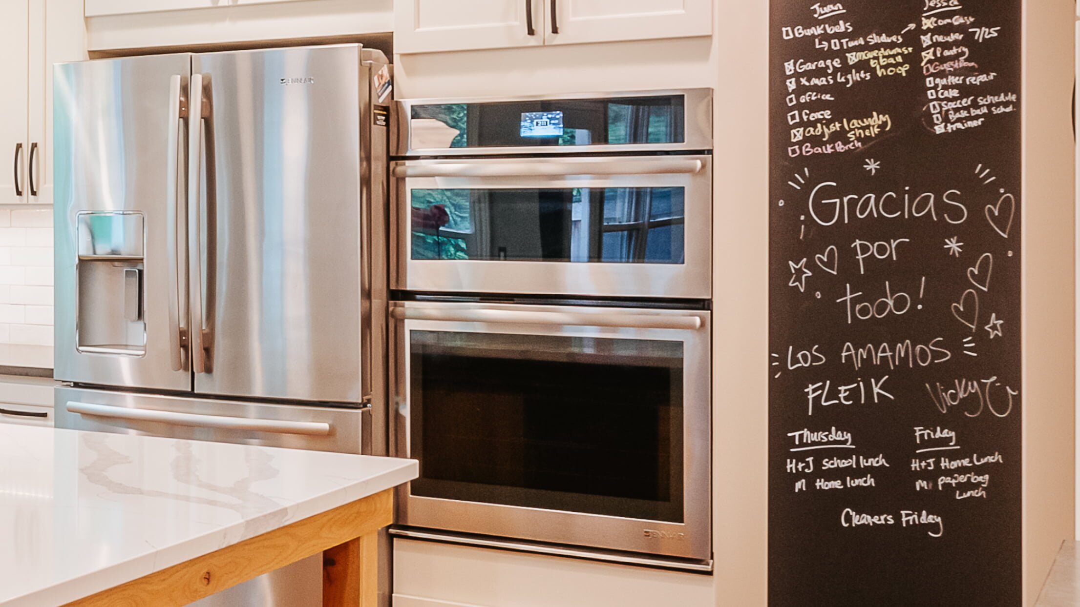 Stainless steel wall oven and microwave