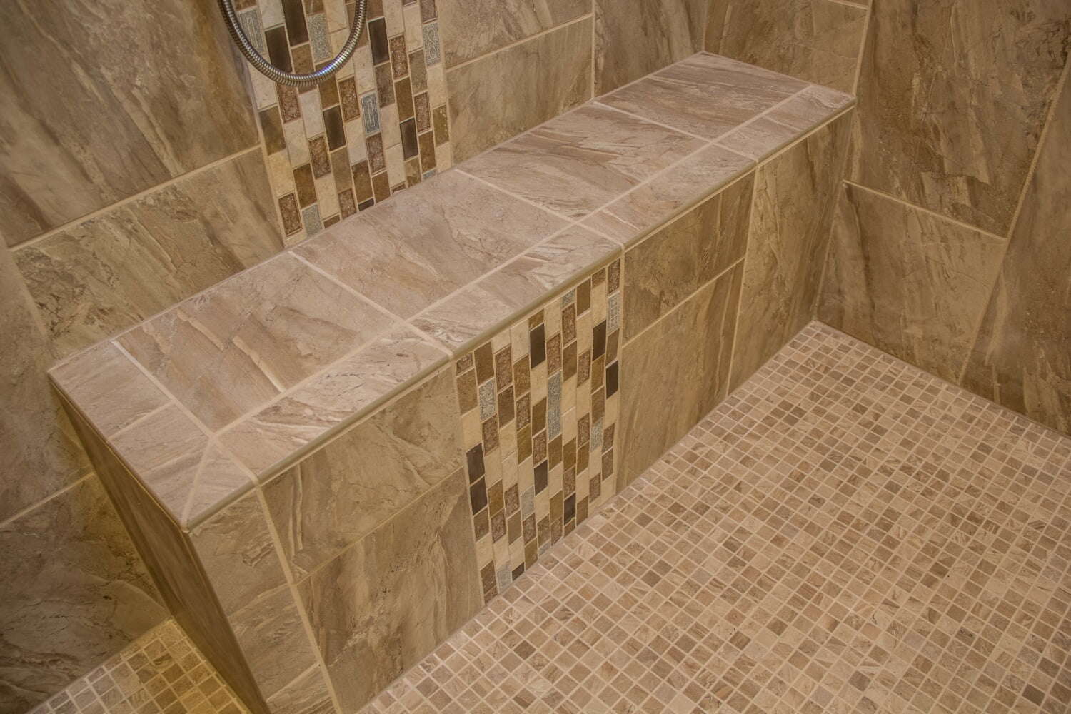 tile shower bench