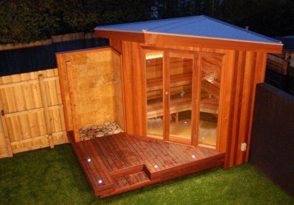 home sauna: backyard sauna