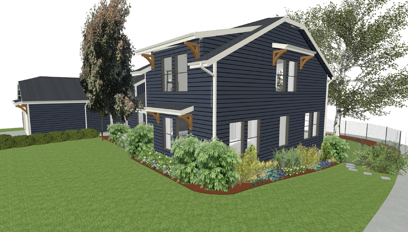 portland home addition: blue home addition