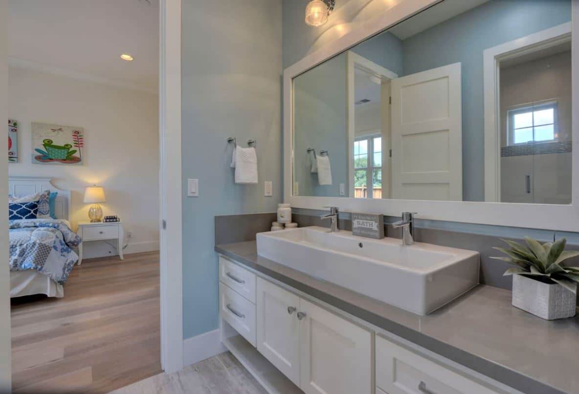 jack and jill bathroom with large sink