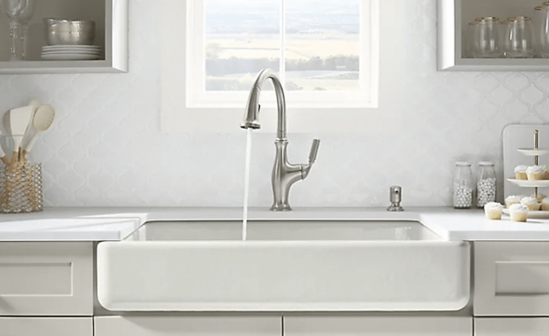 plumbing fixtures: cast iron farmhouse sink
