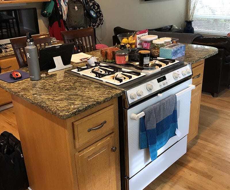 cramped counter space